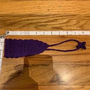 Knit purple headband - handmade